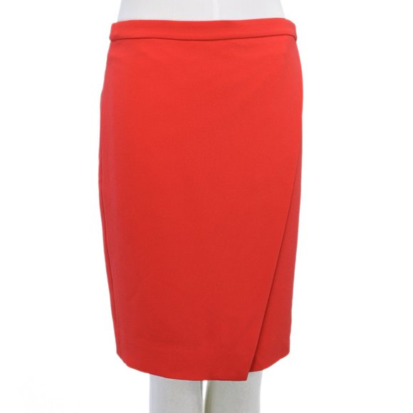 NWT J. Crew Red Wrap Lined Pencil Skirt (4) - Picture 1 of 3
